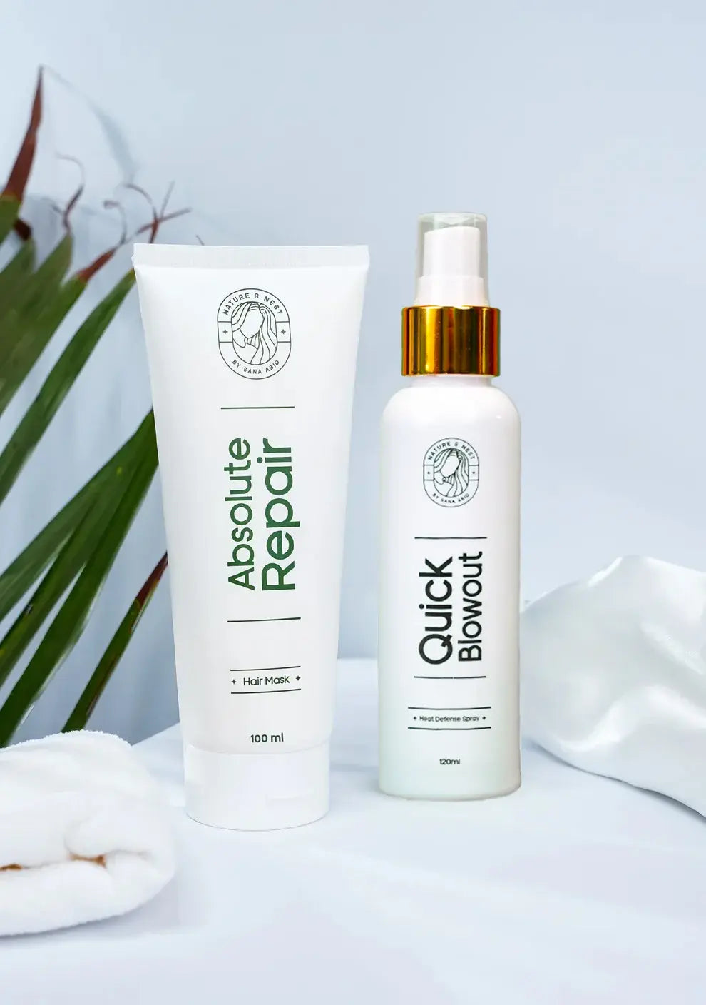 Repair and Heat Defence Bundle - Absolute Repair Hair Mask and Quick Blowout Heat Defence Spray.