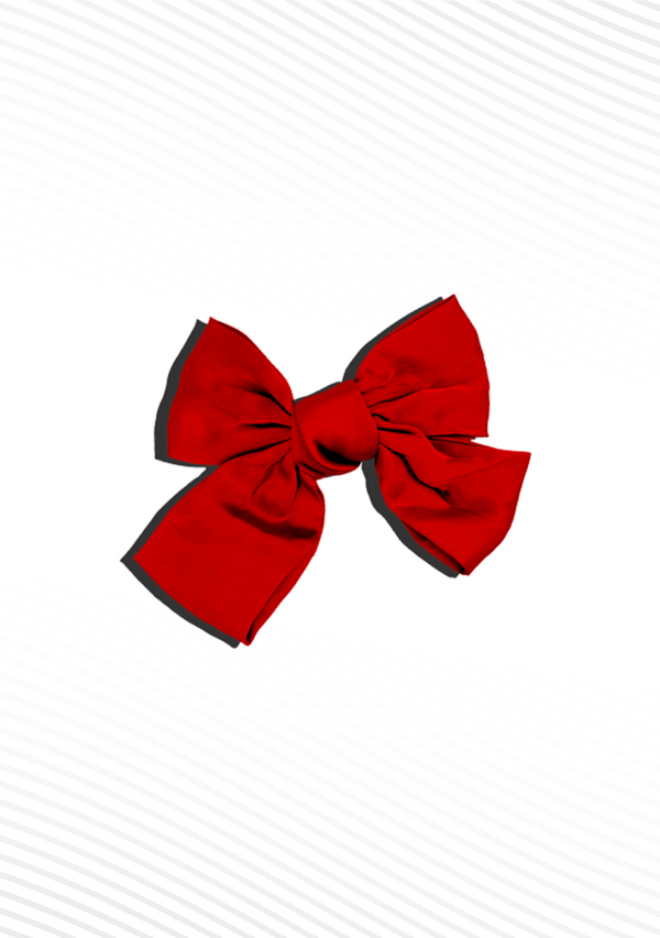 Silk Bow Clip Red