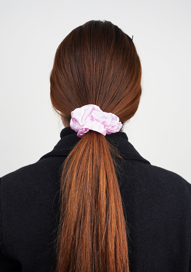 Pink Silk Scrunchie